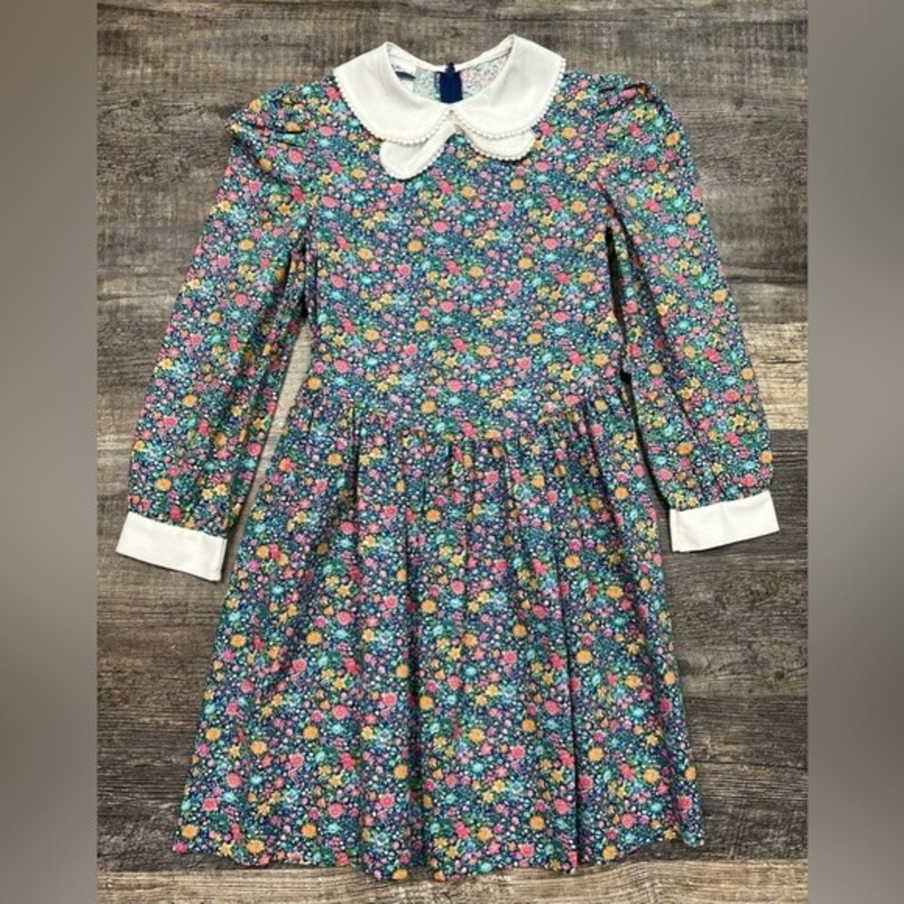 Vintage Polly Flinders Floral Collared Dress Size 10